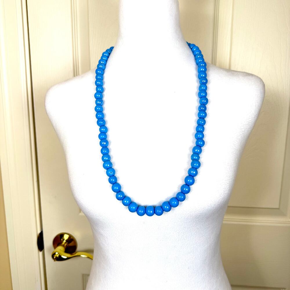 African Trade Beads Bright Blue Clay Ceramic Likely Krobo Vintage